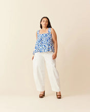 Load image into Gallery viewer, Ruby Margie Tie Back Top - Blue Floral Hyde Boutique
