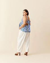 Load image into Gallery viewer, Ruby Margie Tie Back Top - Blue Floral Hyde Boutique
