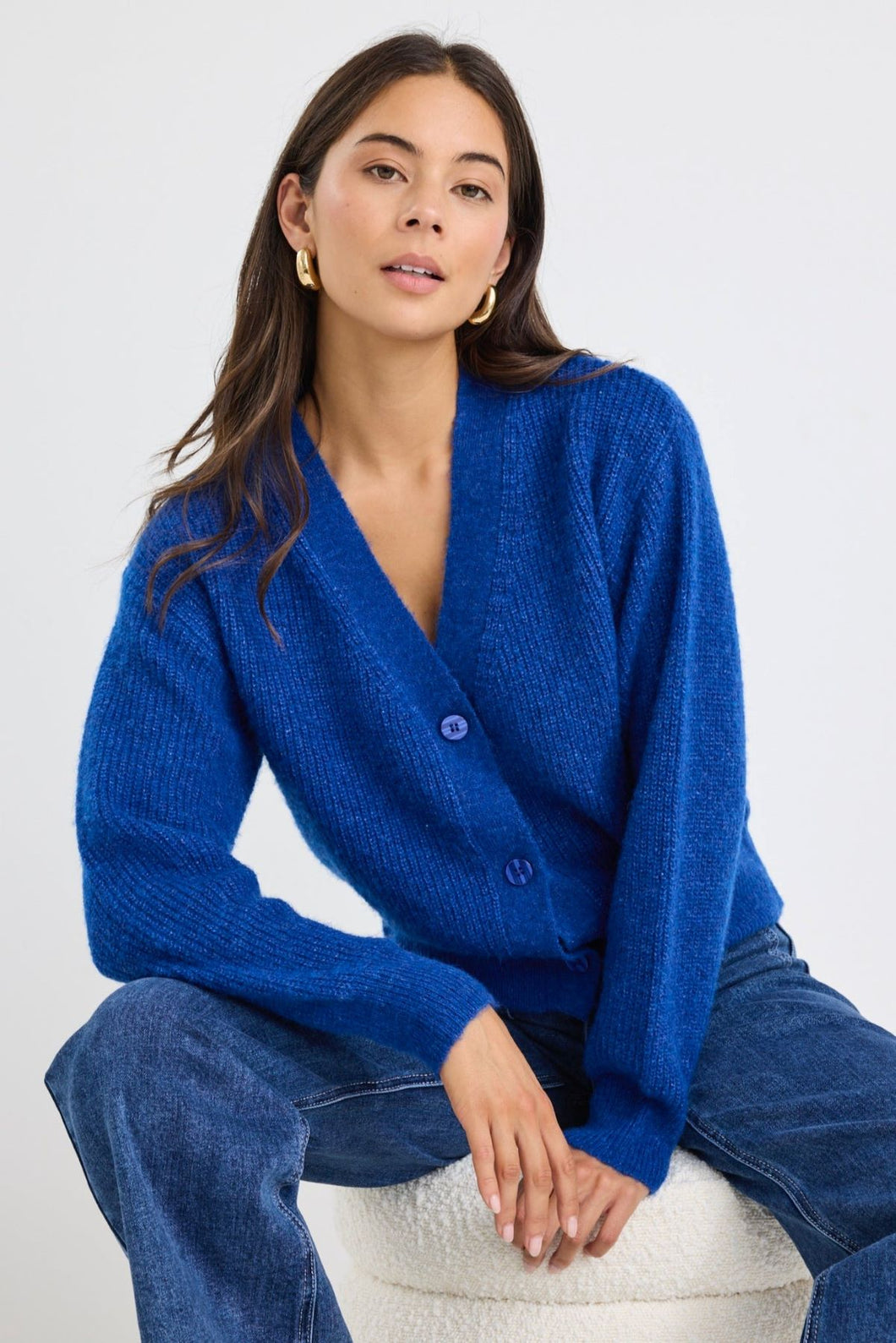 Stories be Told Trance Soft Knit Cardigan - Cobalt Blue Hyde Boutique