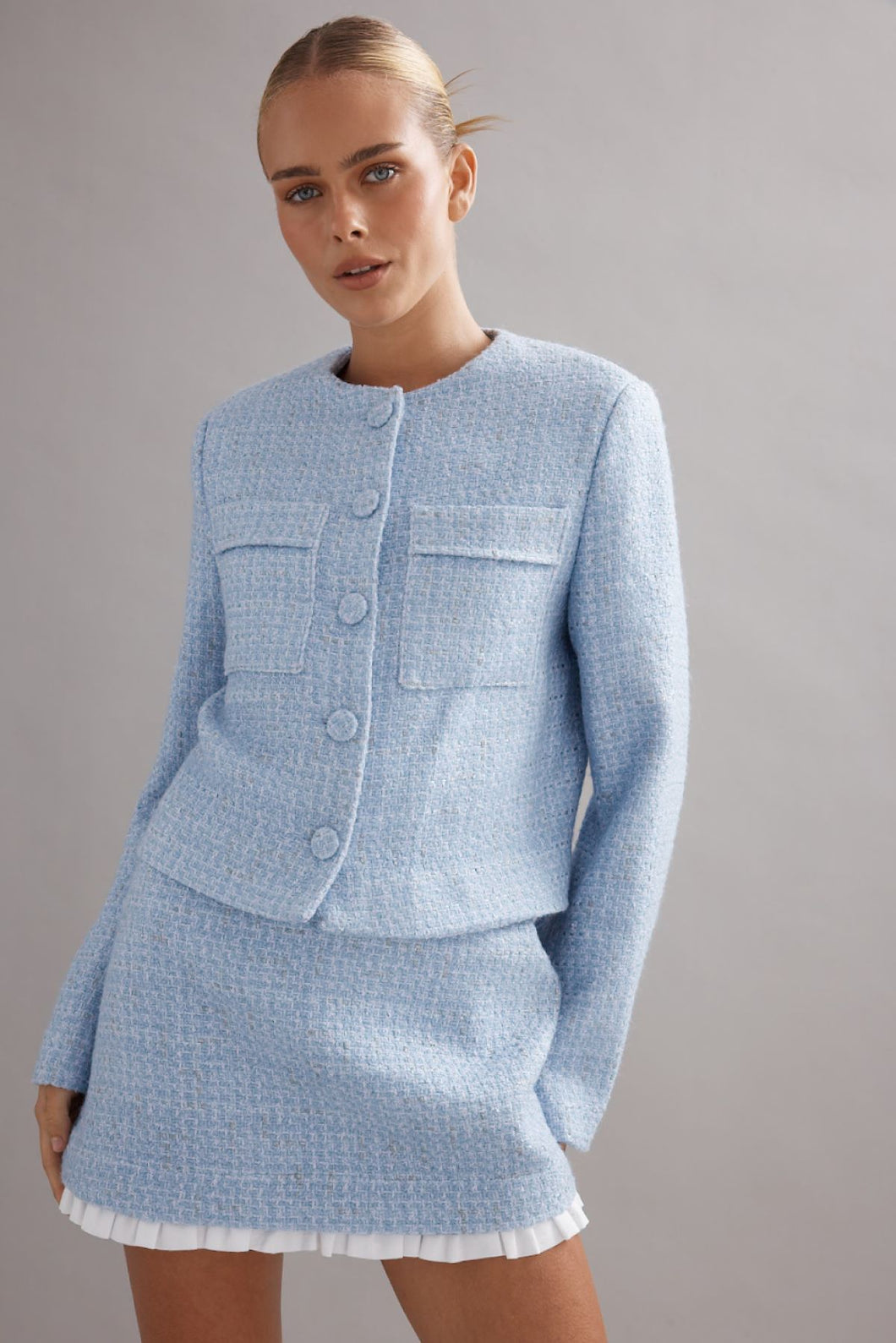 Caitlin Crisp Twiggy Jacket - Blue Tweed Hyde Boutique