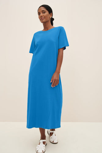 Kowtow Light Tee Dress - Ocean  Hyde Boutique   