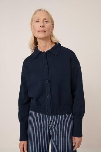 Kowtow Utility Cardigan - Indigo Hyde Boutique