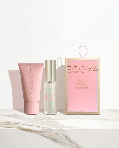 Ecoya Sweet Pea & Jasmine Two Piece Mini Gift Set  Hyde Boutique   