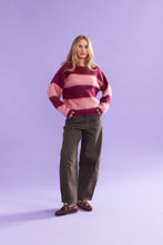 Load image into Gallery viewer, Ruby Velma Stripe Jumper - Pink / Burgundy Stripe Hyde Boutique
