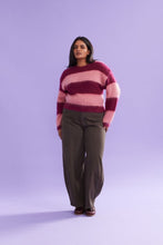 Load image into Gallery viewer, Ruby Velma Stripe Jumper - Pink / Burgundy Stripe Hyde Boutique
