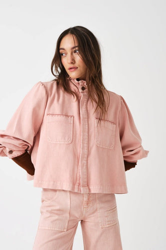 Seventy & Mochi Ziggy Cropped Jacket - Peony Pink Hyde Boutique