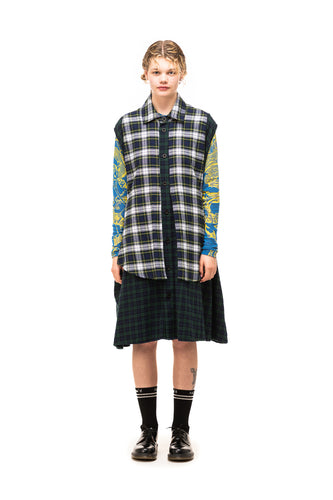 NOM*d Check it out Shirt Dress - Green / Navy Flannel  Hyde Boutique   