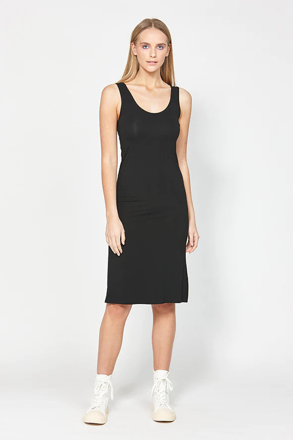 Ketz-ke Knee Length Core Slip Dress - Black  Mrs Hyde Boutique   