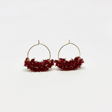 Load image into Gallery viewer, Bluemly Mama Hydrangea Hoop Earrings - Vacay, Gold  Mrs Hyde Boutique   

