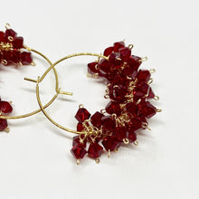 Load image into Gallery viewer, Bluemly Mama Hydrangea Hoop Earrings - Vacay, Gold  Mrs Hyde Boutique   
