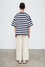 Load image into Gallery viewer, Kowtow Oversized Boxy Tee - Navy White Stripe Shirts &amp; Tops Kowtow   
