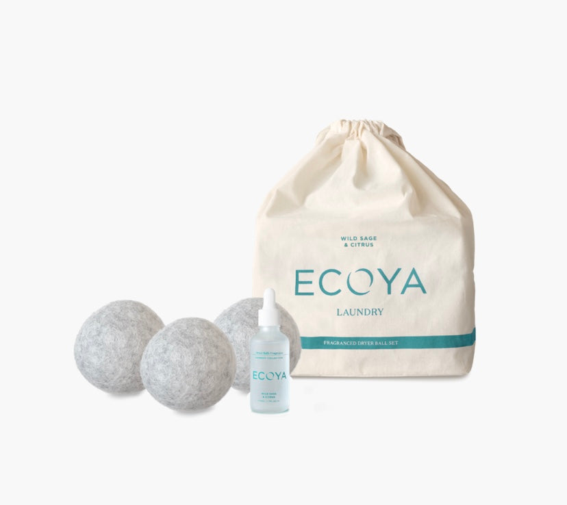 Ecoya Wild Sage and Citrus Laundry Dryer Ball Set Laundry Ecoya   