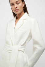 Load image into Gallery viewer, Friend of Audrey Blanket Stitch Linen Blazer - White  Hyde Boutique   
